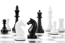 obraz čiernobiele šachy